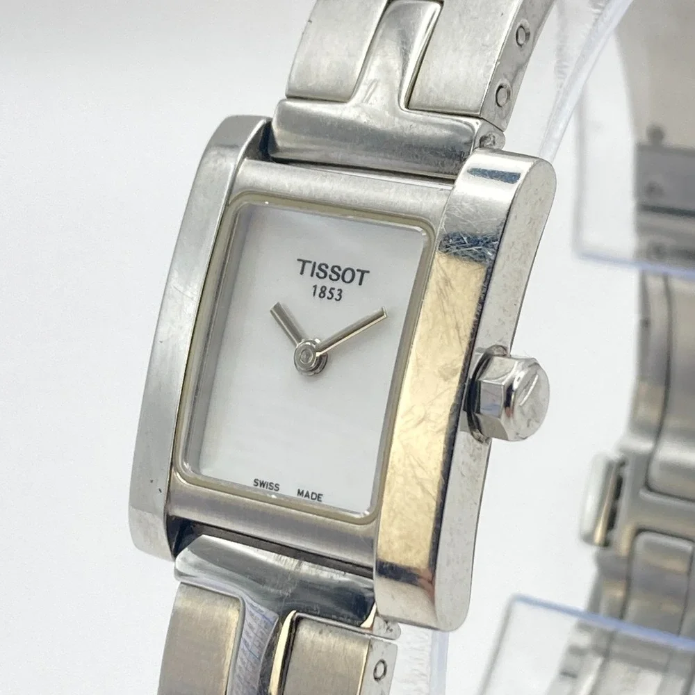 Tissot Women's Watch 20mm Silver Tone L950K MOP Swiss Made Tank New Battery 7